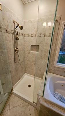 Walk in shower with tub