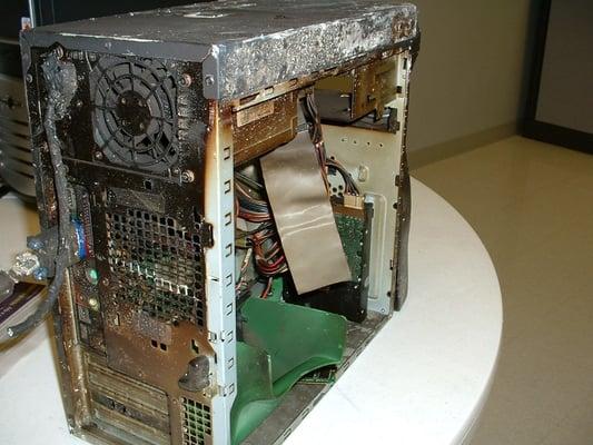 Here is a severely damaged hard drive received in ACE Data Recovery lab. 100% of clients' data has been recovered.