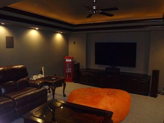 7.1 Theater with Totem Acoustic tower speakers and Marantz pre pro/Amp. clean, beautiful, and cozy room to have family movie ...