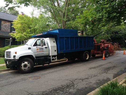 Tree removal truck.