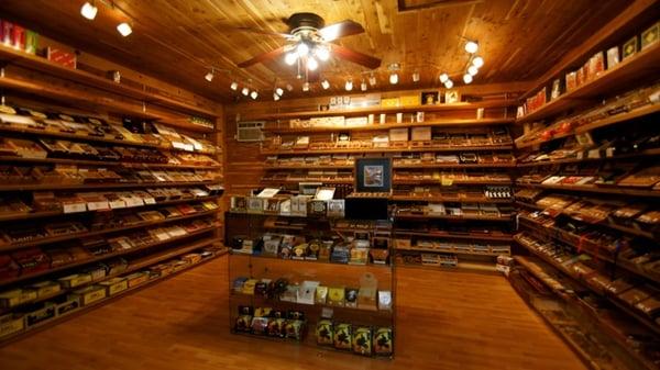 Climate Controlled, and Very Large! Our Humidor boasts a vast selection of Fine Cigars