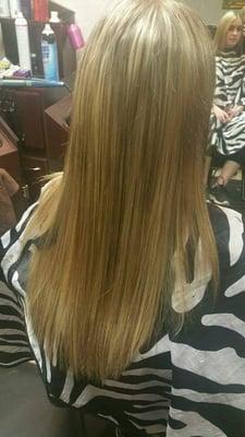 Hair after added extentions