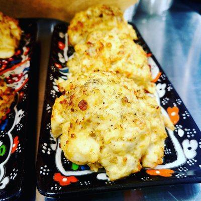 Well seasoned butter garlic crab cakes!