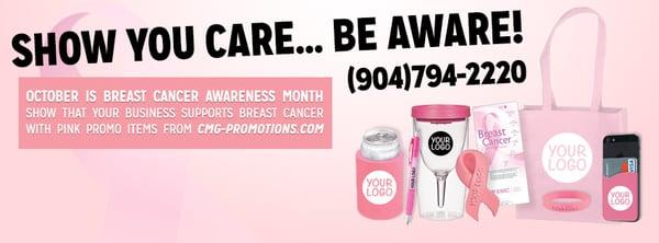 October is Breast Cancer Awareness Month. Show your support by adding your logo to something PINK!