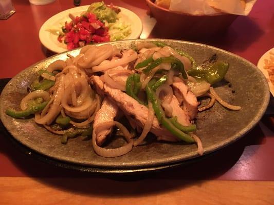 Chicken fajitas hot and tasty.