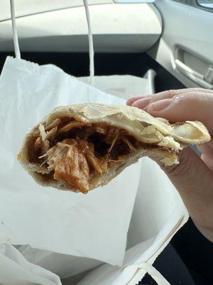 Inside the BBQ empanada