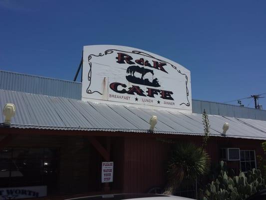 Restaurant front and sign.