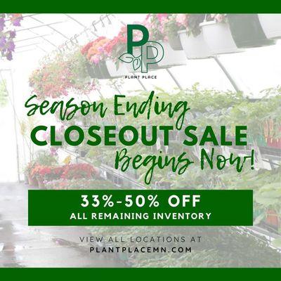 Close out Sale started