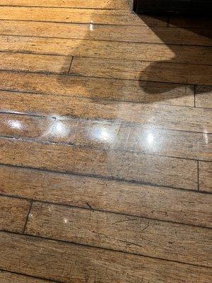 The right is pre buffing and waxing. The right is post buffing and waxing. See the difference for your commercial floors.