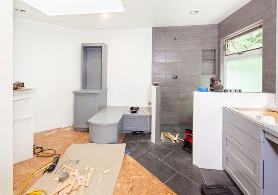 home renovation - home office and bathroom