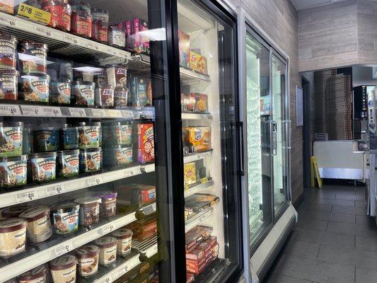 Variety of ice creams and cold food available