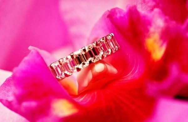 Custom made emerald cut eternity band (photo by MadeMedia Photography)