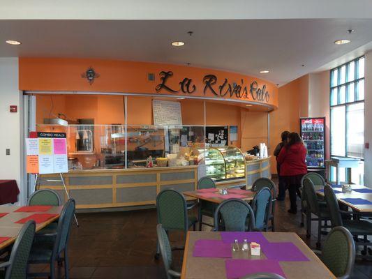 Inside the café, which is inside the UNM Science Technology Park.