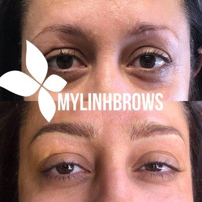 Combo brows Microblading and light shading