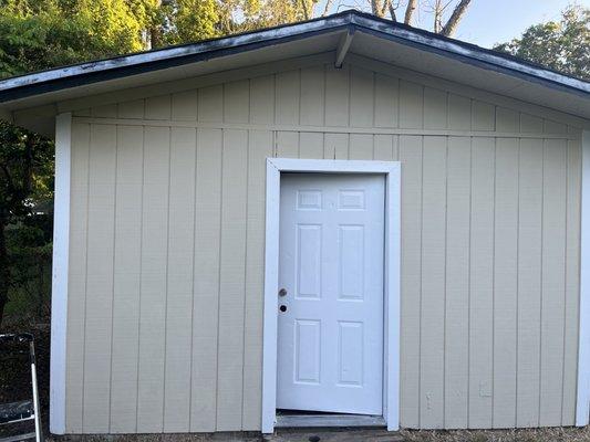 Exterior shed painting