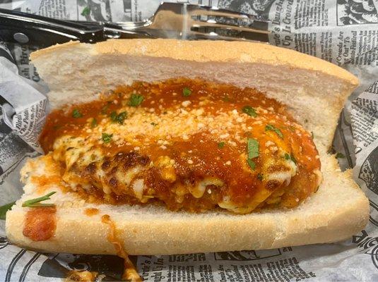 Chicken Parmesan sandwich