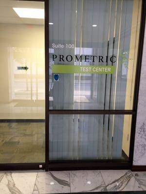 Inside Prometric - it is in Suite 100 of The Blackstone Building (southeast corner of Dixie Highway and Clematis Street)