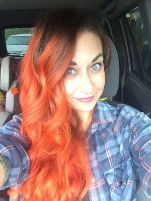 Bright orange ombré!  Lauren is amazing!!