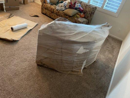 Long distance padded couch