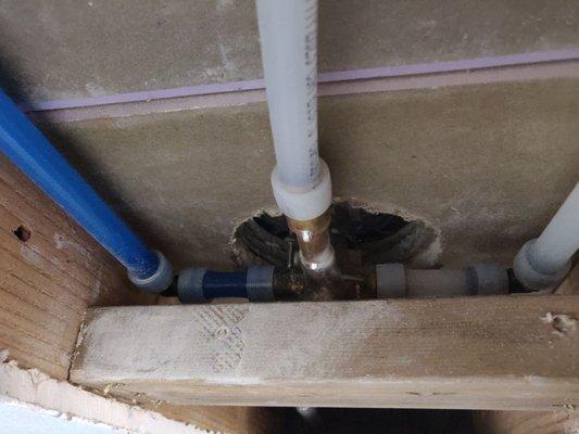 Master bedroom valve connections