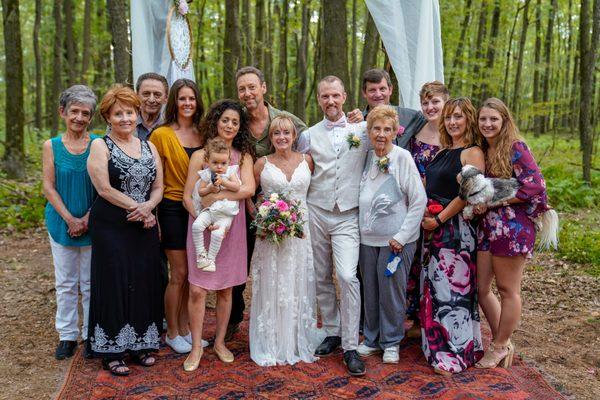 Family group shot at a wonderful wedding in 2019.