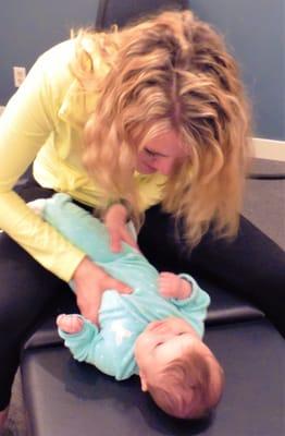 Adjusting baby Fina to get her nervous system working properly