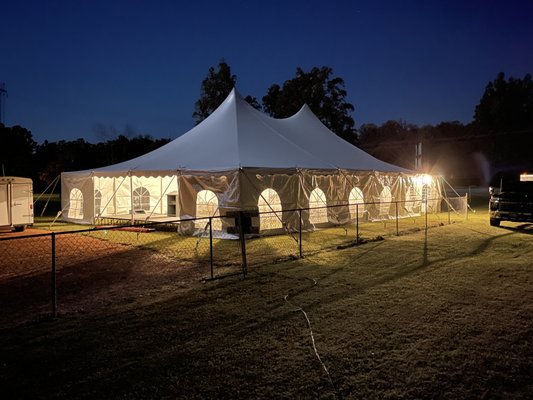 40' wide tent with walls