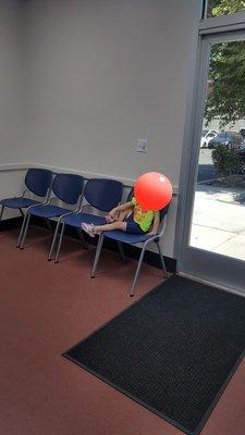 Very small waiting room.