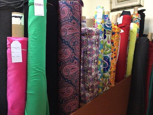 Fabrics at vivon's fabric store