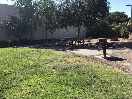 Alexander park picnic area, 6 picnic tables, BBQ grill and shade