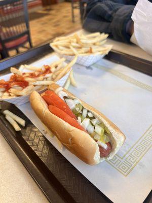 Chicago style hot dog