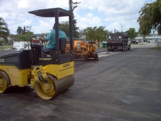 Parking lot maintenance.