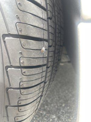 Nail in tire.