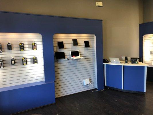 Inside the shop - some accessories and refurbished apple devices