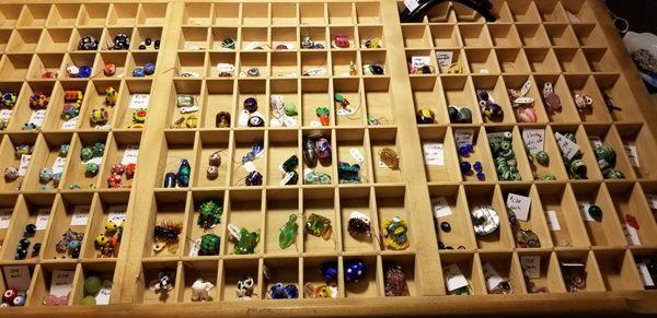 Glass beads. drawers full! so fun to look at!