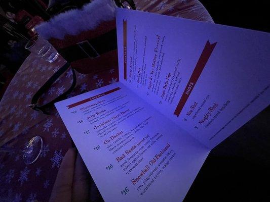 Menu Christmas pop up