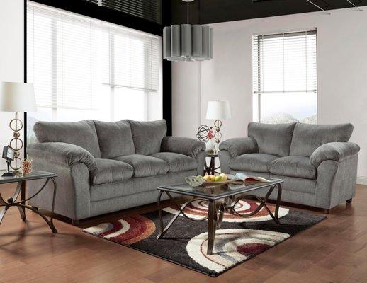 Kelly Gray Sofa and Love Seat