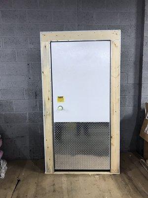 Replacement pre hung cooler doors