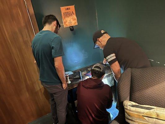 Trying to solve the clue to unlock this safe