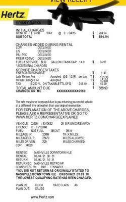 Final charges with $35 in gas that was overcharged and rate went from $65 to $95 for some unexplained reason.