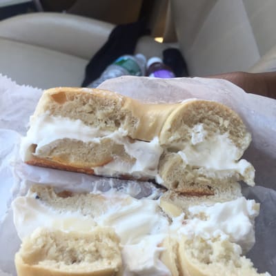 Plain bagel with cream cheese