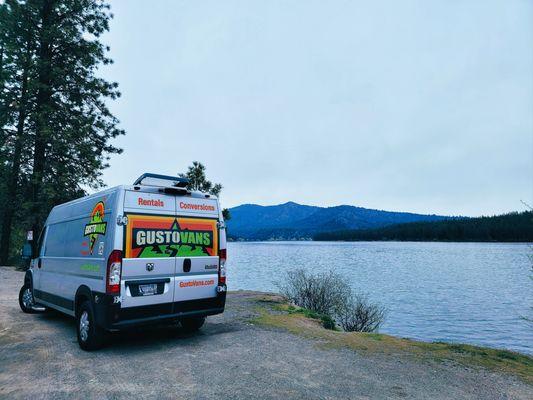 GustoVans rental Lake Spokane Washington.