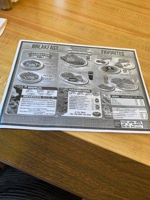 Disposable Menu