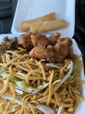 Chow Mein. Orange Chicken. Vegetable Egg Rolls (2)Beef Broccoli