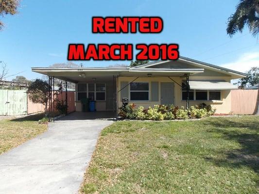 Rented in West Bradenton. Another happy client.