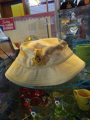 Masonic bucket hat. Comes  in black and  in tan