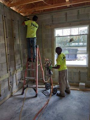 Installing Masonry Block Foam