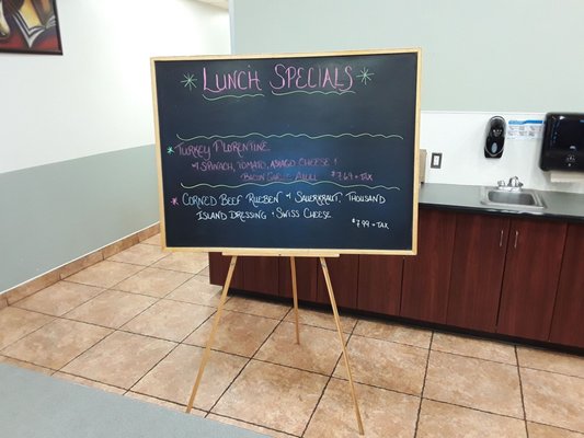 Lunch specials change daily