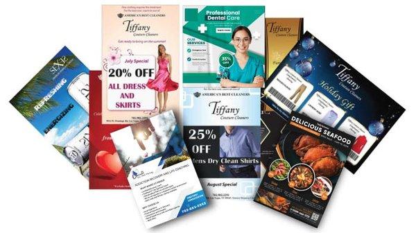 Flyers, postcards, mailers, brochure graphic design