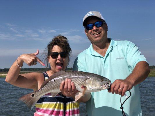 Big shoulders on this redfish.